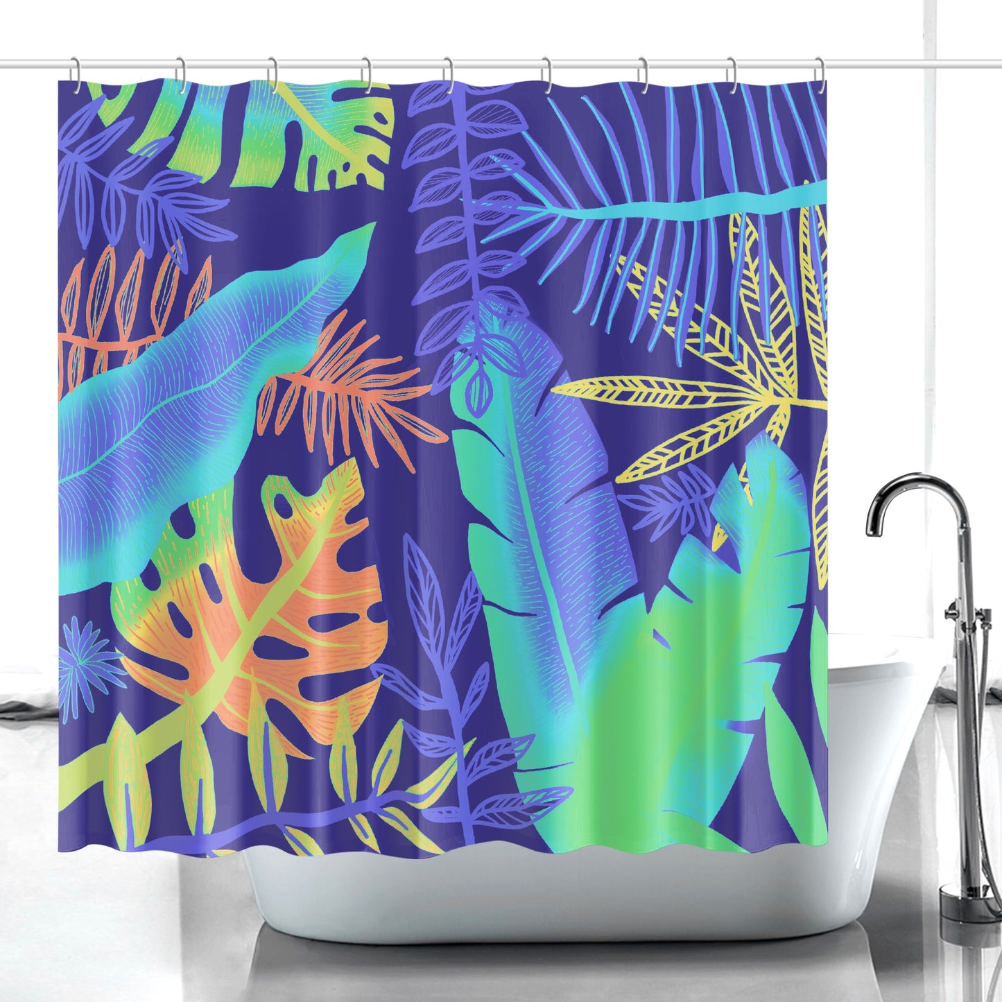 Tropical Leaves Shower Curtains