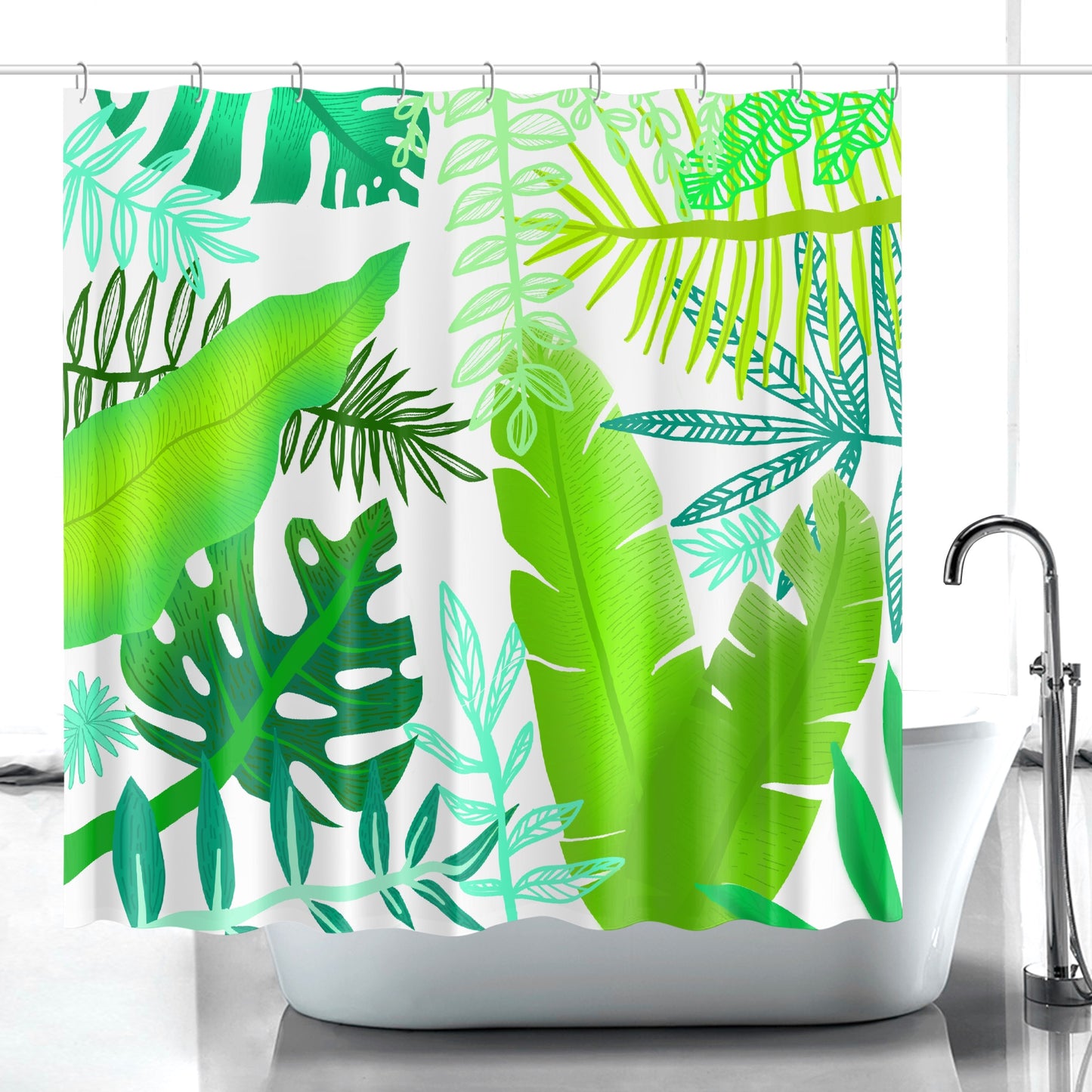 Tropical Leaves Shower Curtains